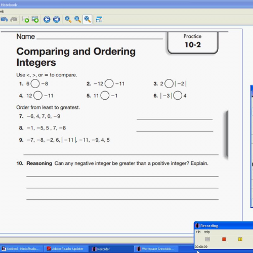 10-2 Comparing and Ordering Integers