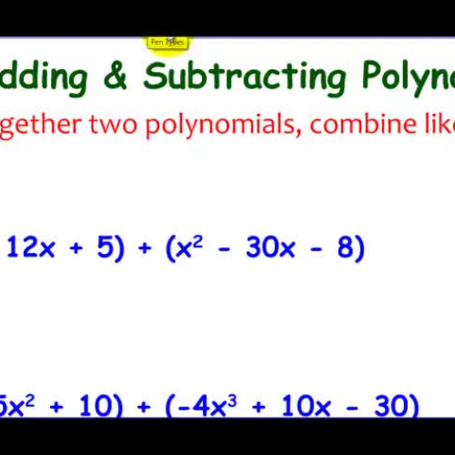 8-1 Example 4 Adding and Subtracting Polynomi