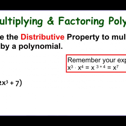 8-2 Example 1 Multiplying a Monomial and a Po