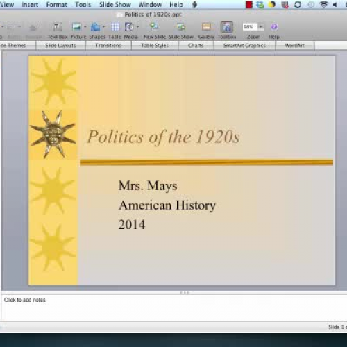 Politics 1920s screencast