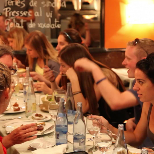 Dinner in the restaurant in Barcelona