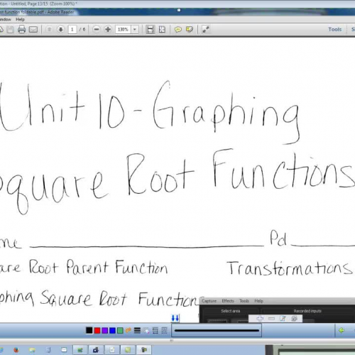 Unit 10 foldable - flap 1 - Square Root Funct