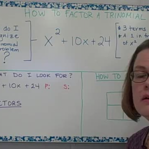 Factoring trinomials