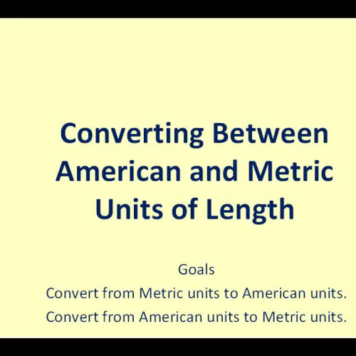 American and Metric Conversions