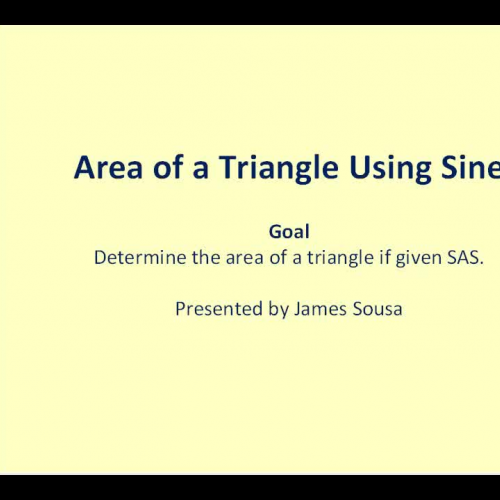 The Area of a Triangle using Sine
