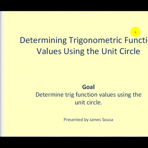 Determine Trigonometric Function Values Using