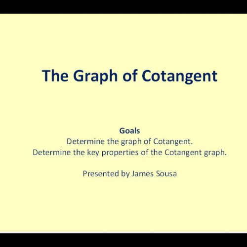Graphing the Cotangent Function