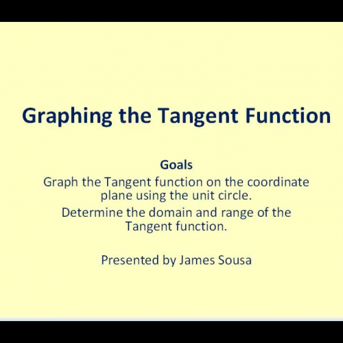 Graphing the Tangent Function