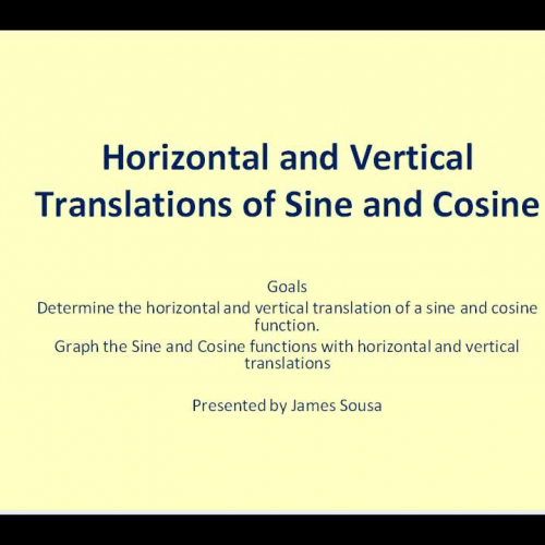 Horizontal and Vertical Translations of Sine 