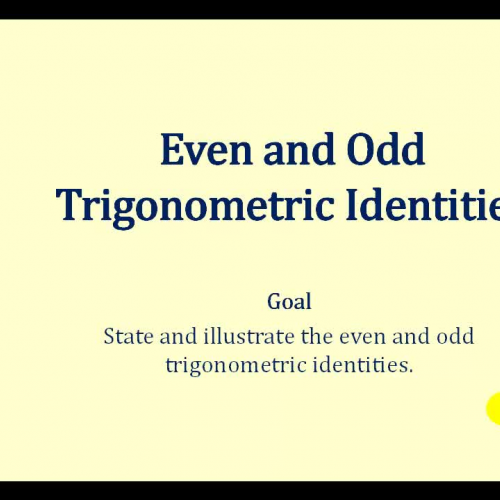 Even and Odd Trigonometric Identities