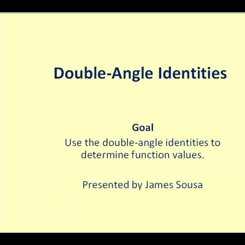 Double Angle Identities