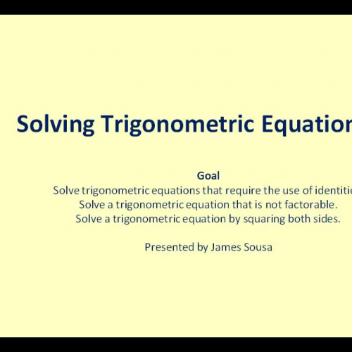 Solving Trigonometric Equations III