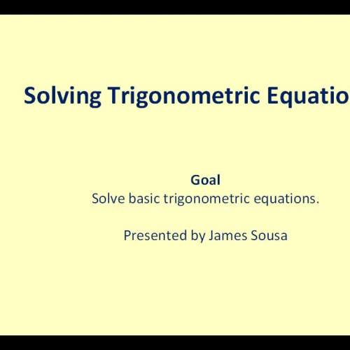 Solving Trigonometric Equations I[1]