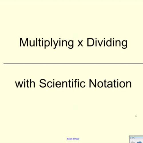 Scientific Notation Multiplying and Dividing