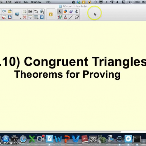 AG-1.10 Congruent Triangles (Theorems to Prov