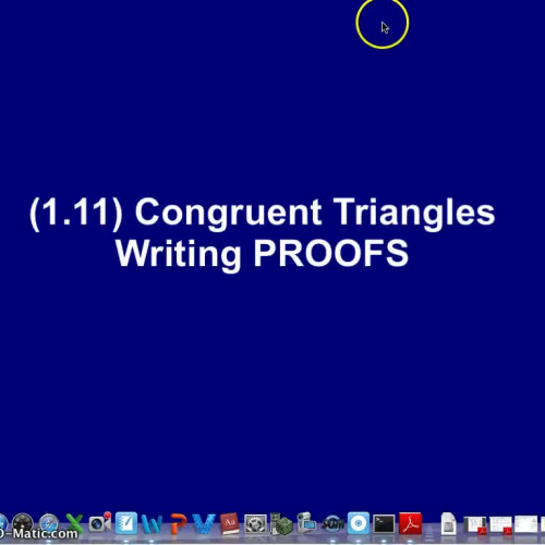 AG-1.11 Congruent Triangles (Writing Proofs)