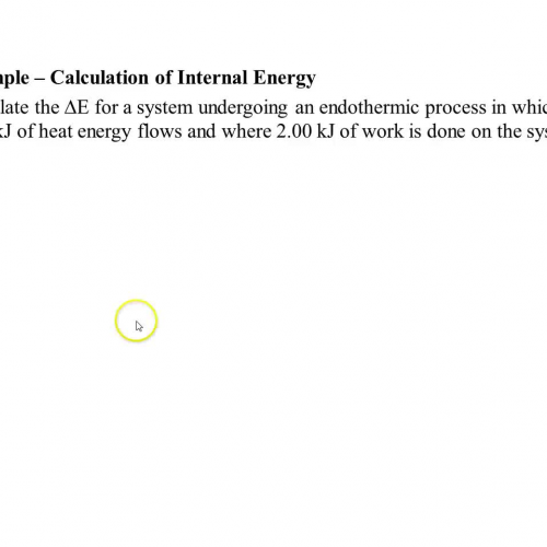 example - calculation of internal energy