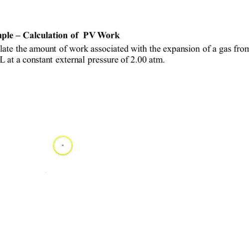 example - calculation of PV work