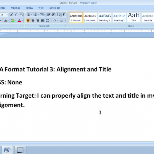 MLA Tutorial 3- Title and Text Alignment