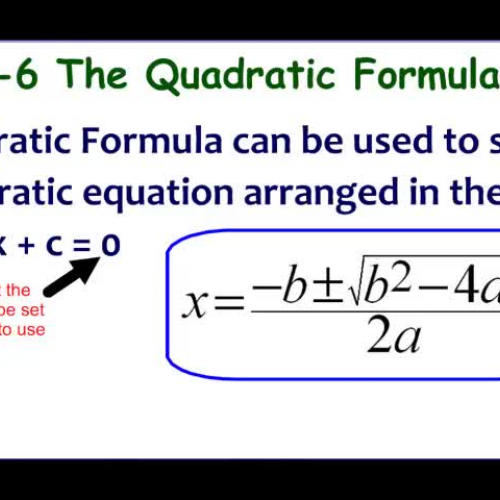 9-6 Example 1 Introduction to The Quadratic F