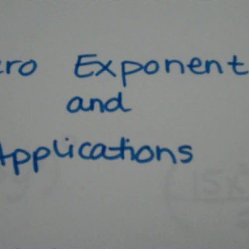 Zero Exponent and Applications a