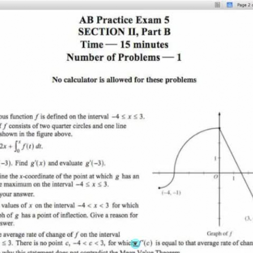 Calculus AB Practice Exam 5 FR 2