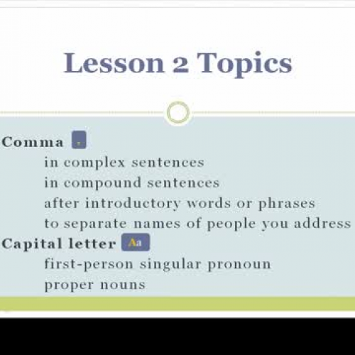 English Writing Skills 2  Commas and Capital 