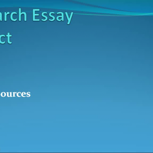 Research Essay Project 5 - Finding Sources