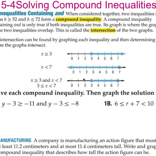 5-4 Solving Compound Inequalities