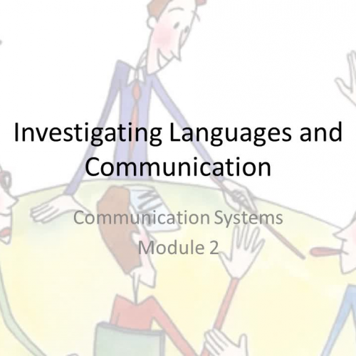 2 Investigating Languages and Communication