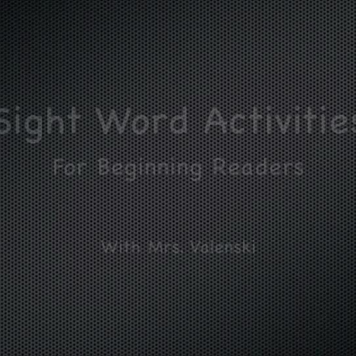 Sight Word Activities