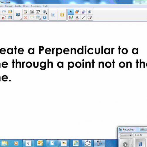 Create a perpendicular to a line, point not o