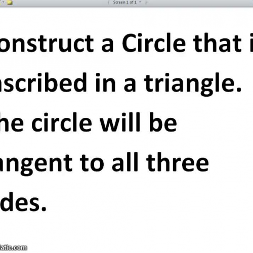 Construct a Circle in a Triangle