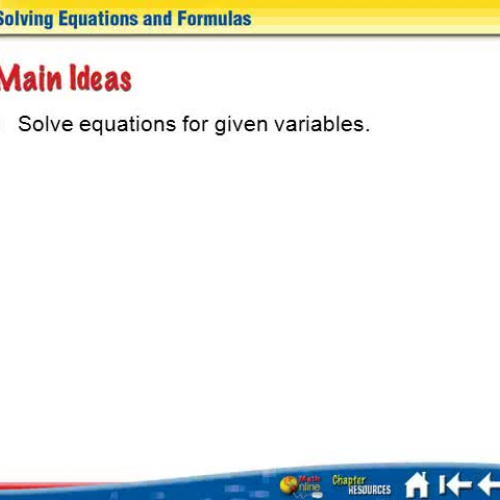 2-8 Solving Equations and Formulas