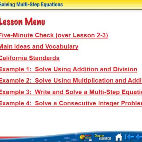 2-4 Solving Multi-Step Equations
