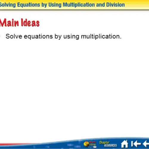 2-3 Solving Equations by Using Multiplication