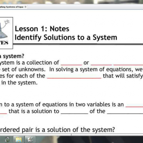 Lesson 1- Identify Solutions to a System