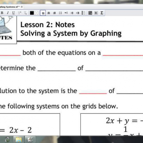 Lesson 2 - Solve a System by Graphing