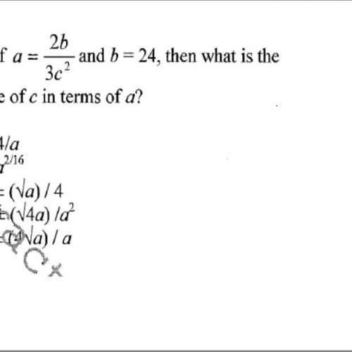 Solving for a variable HSPE, SAT, ACT