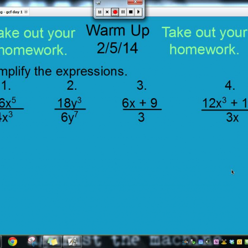 factoring - gcf day 1