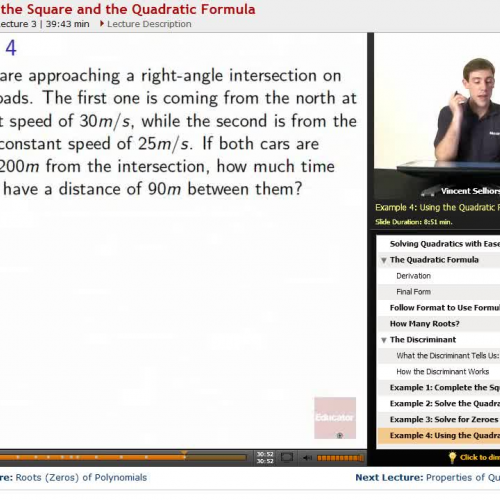 Precalculus: Completing the Square and the Qu