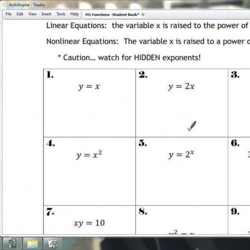 Lesson 2(Part 2)  Recognizing Linear, Exponen