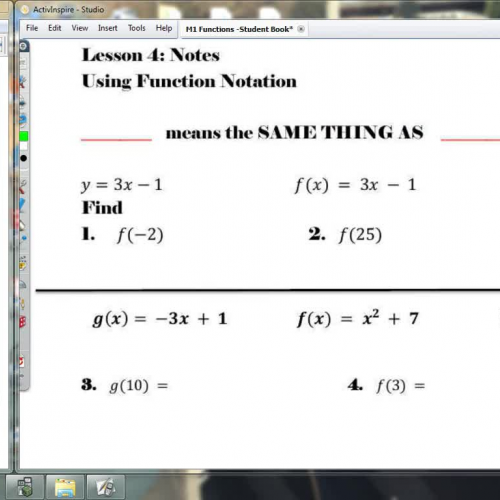 Lesson 4 - Using Function Notation