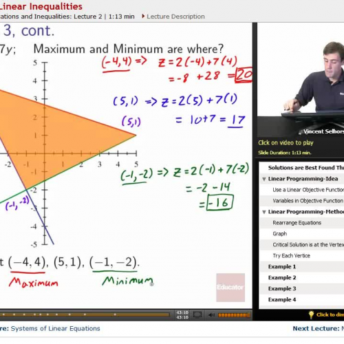 Precalculus: Systems of Linear Inequalities |