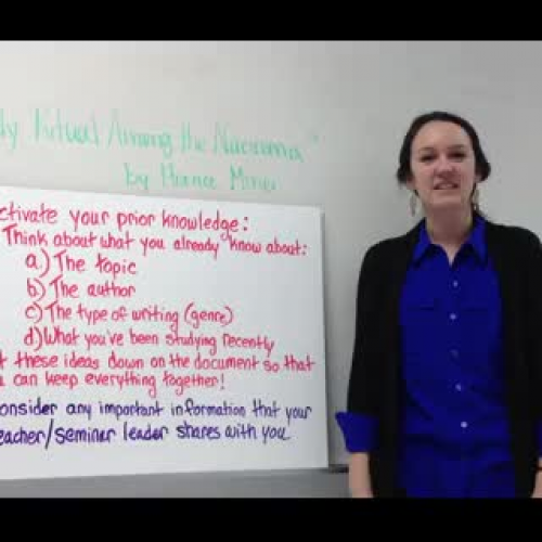 Preparing for a Seminar (Day #1) - "Body