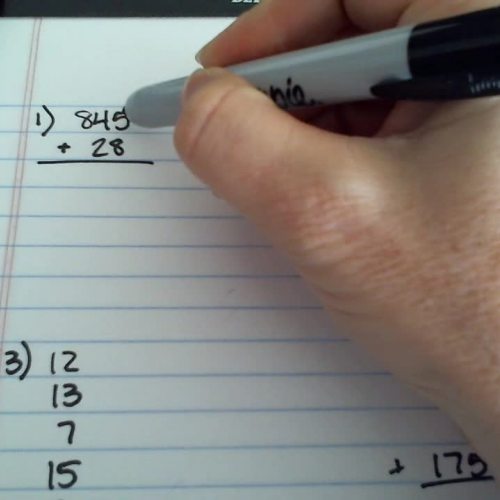 Add whole numbers vertically