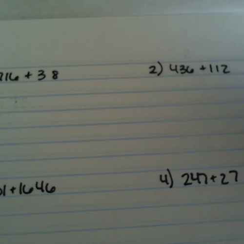 Adding whole numbers horizontally