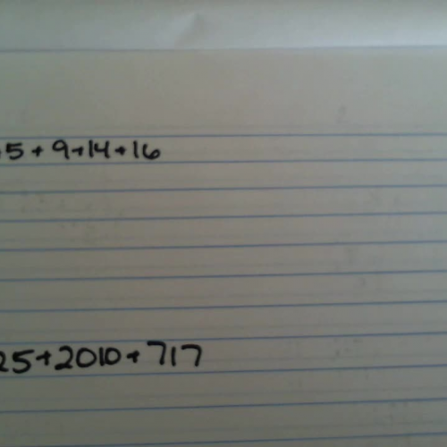 Adding 3+ whole numbers horizontally