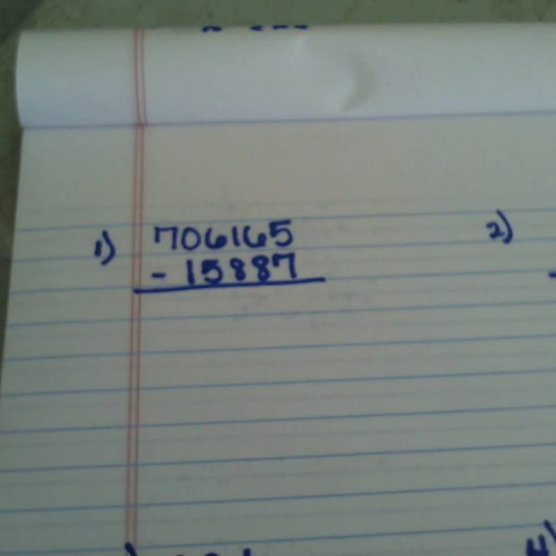 Subtracting whole numbers vertically