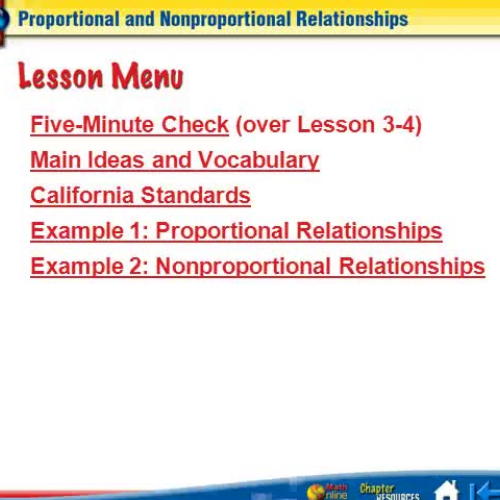 3-5 Proportional and Nonporoportional Relatio